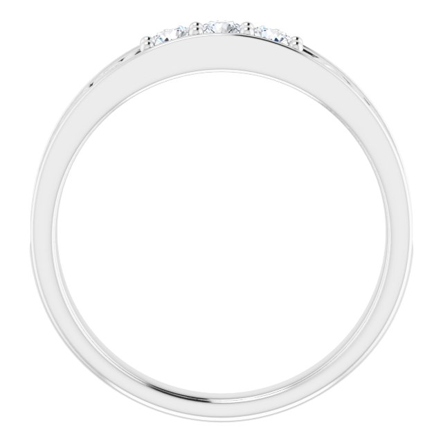 14K White 1/3 CTW Diamond Three-Stone Scroll Ring  